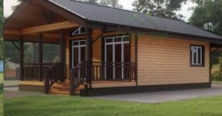 Проект одноэтажного дома из бруса с террасой - Строительство в Каменске-Уральском от Строй-Кмн от 133198 руб.